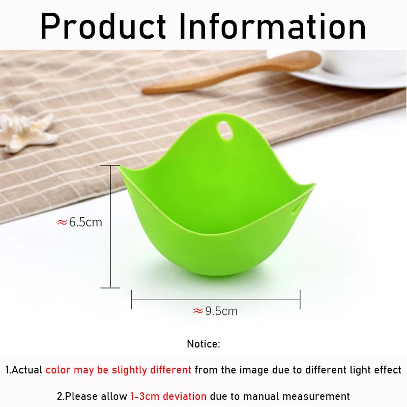4pcs Silicone Egg Poacher Cups | Non-Stick Egg Boiler Mold for Microwave, Air Fryer additional angle