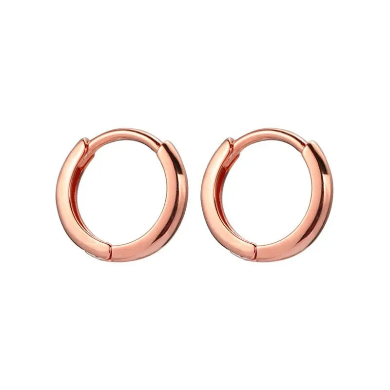 2pcs Fashion Hoop Earrings, Gold Color Tiny Cartilage Earrings Piercing Jewelry Trendy close-up view