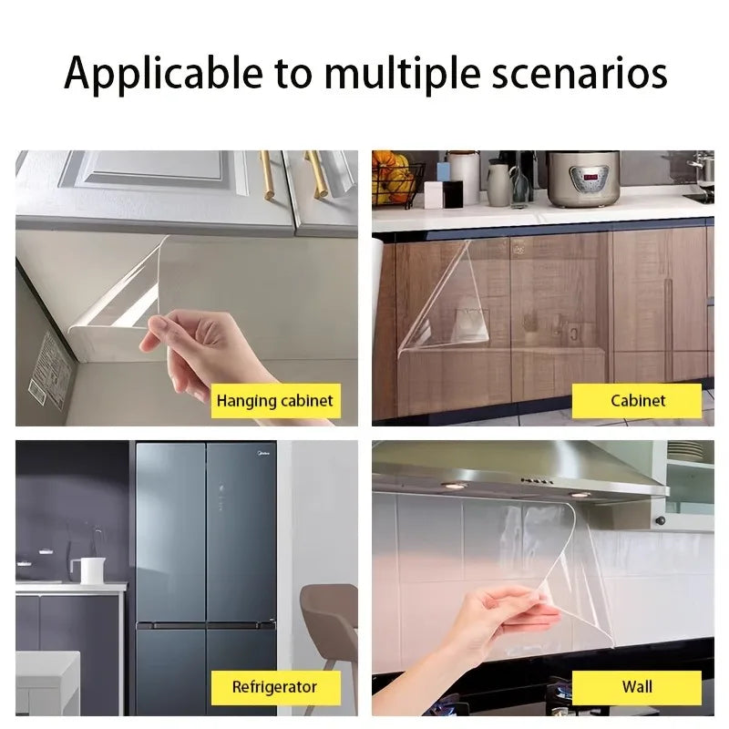 Self-adhesive Transparent Cabinet Film | Static Cling Decorative Cover close-up view