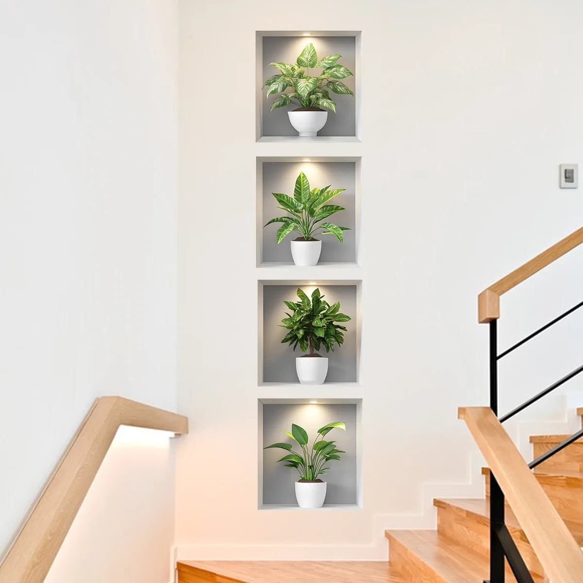Green Plant Wall Stickers | Modern Home Decor Set lifestyle view