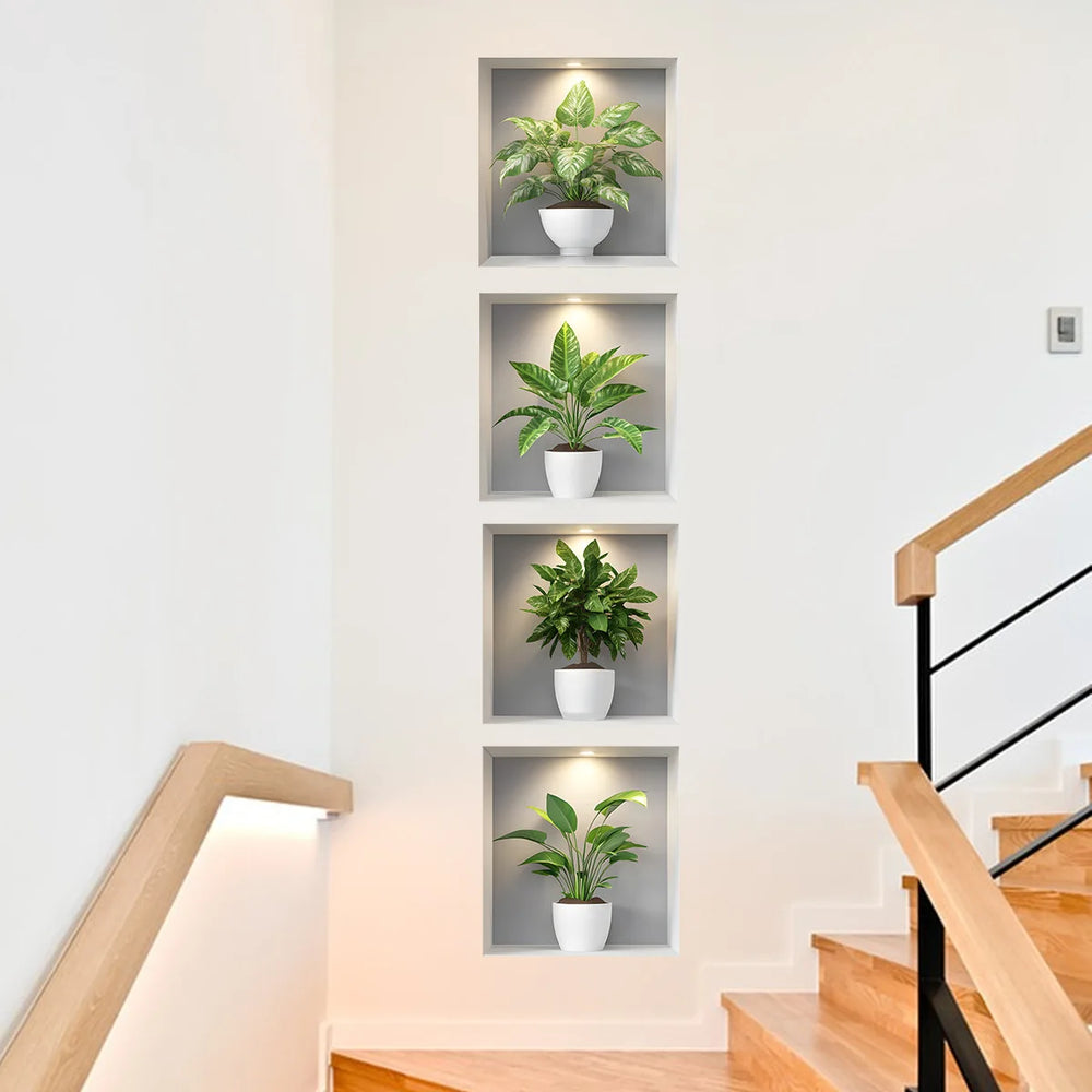 Green Plant Wall Stickers | Modern Home Decor Set lifestyle view