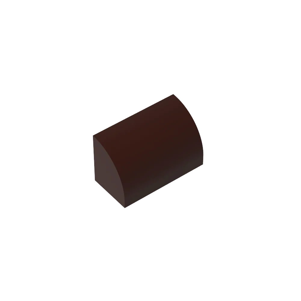 Gobricks GDS-M063 Curved Brick 1 x 2 x 1 No Studs | Compatible Building Block close-up view