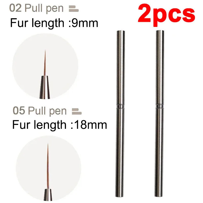Nails Art Liner Brushes Striping Drawing Elongated Lines Painting 6/9/12/15/18mm Nail Pr detail view