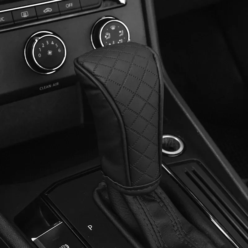 Universal PU Leather Car Shift Handle Cover, Non-slip Wear Resistant Auto Gear Knob S alternate view