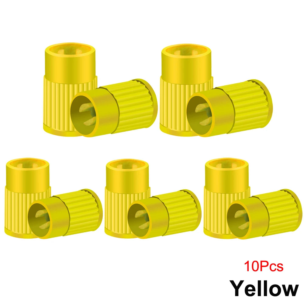Plastic Tire Valve Caps Built-in Valve Core Remover Tool Universal Stem Covers for additional angle