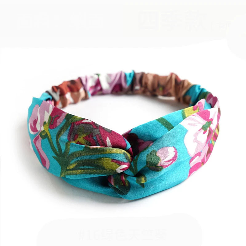 Fashion Bohemian Style Hair Bands Elastic Yoga Headband Women Headwear Print Vintage alternate view