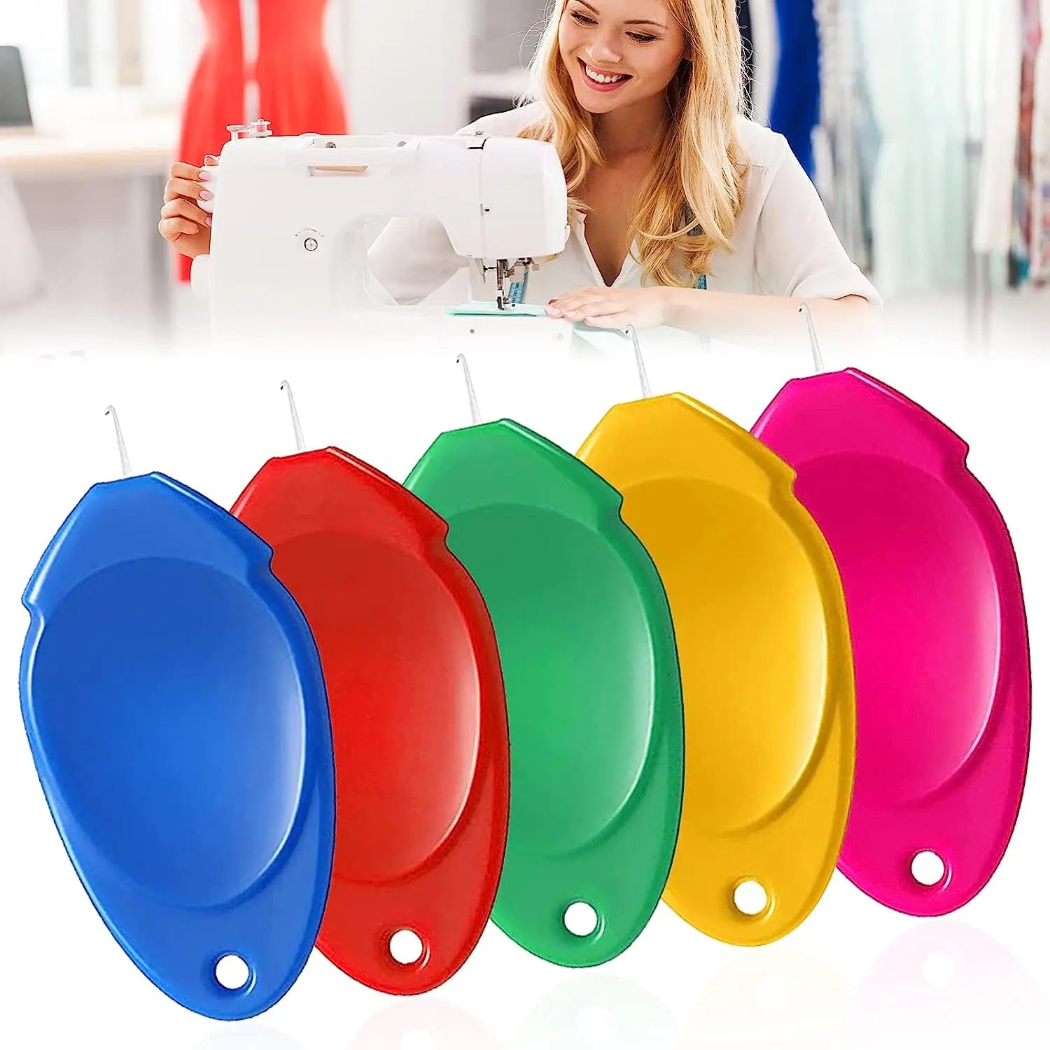 5/10Pcs Easy Automatic Needle Threader Elderly Guide Needlework Accessory DIY Home Hand detail view