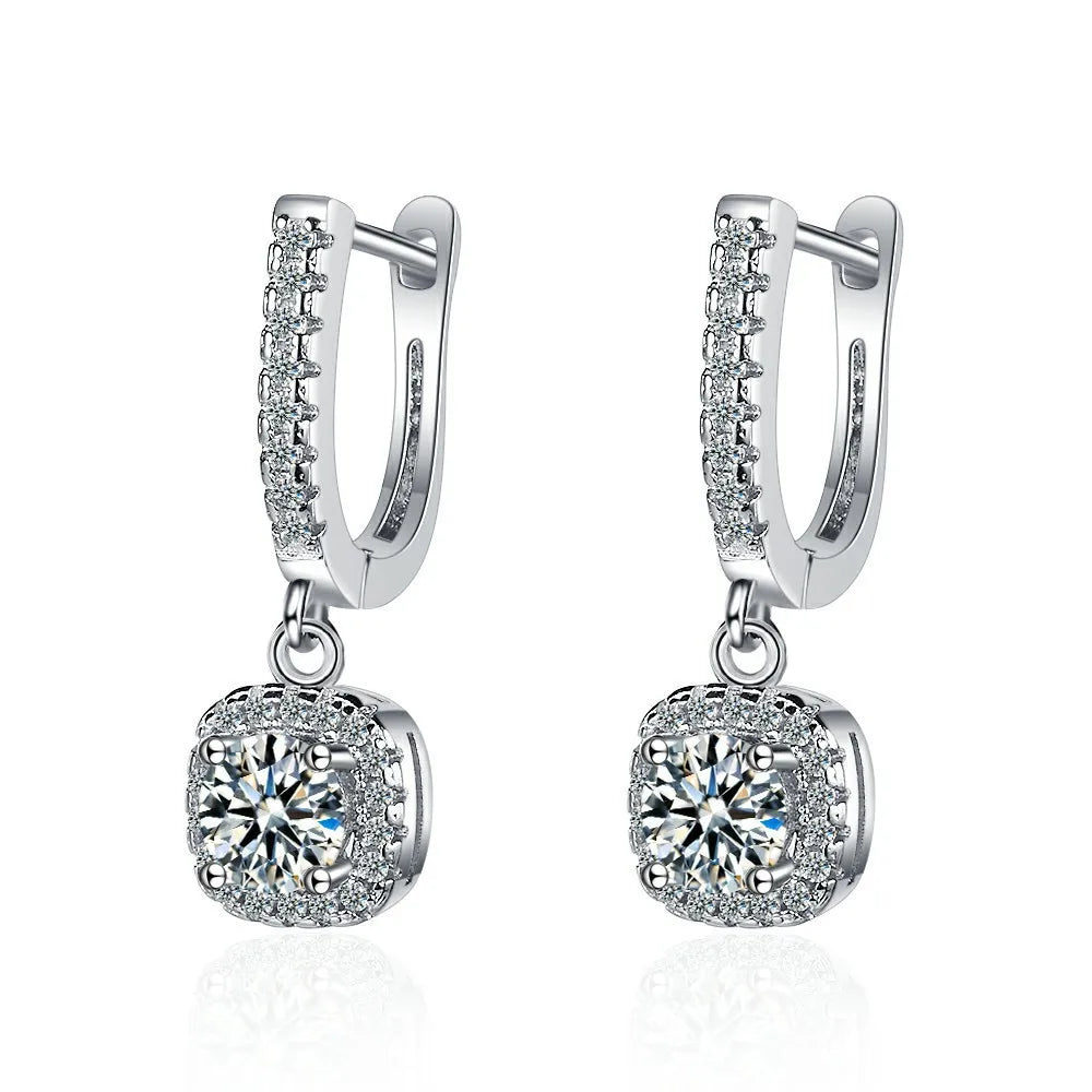 2CT Moissanite Huggie Hoop Earring for Women Lab Created Diamond 925 Sterling Silver alternate view