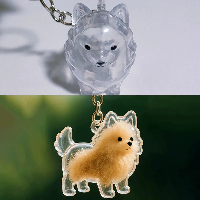 NEW Clear Puppy Hair Memorial Keepsake Capsule Pet's Dog Fur Container DIY Pendant Keych detail view