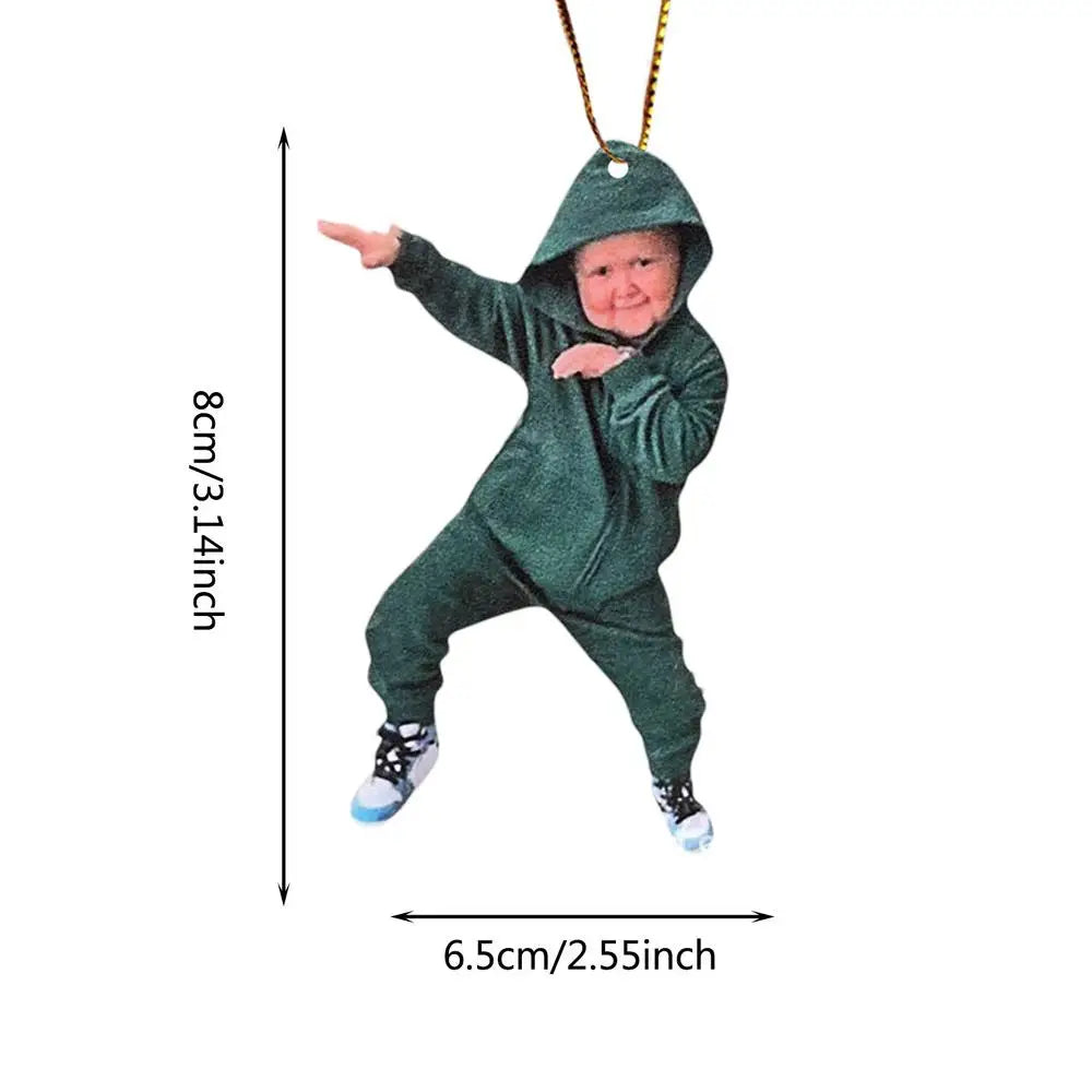 Funny Creative HASBULLA Character Car Rearview Mirror Pendant Car Interior Decoration Keychain Pendant Acrylic Car Accessories