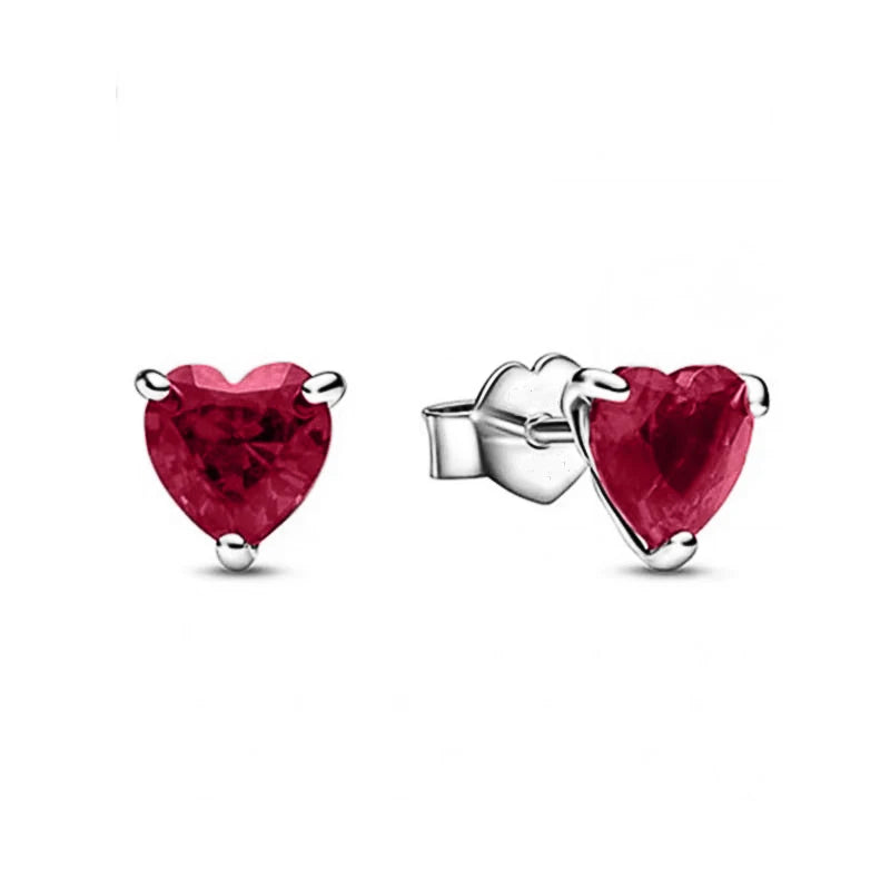 Hot selling 925 silver heart-shaped, pink,red, multi-color crystal sparkling luxury e lifestyle view