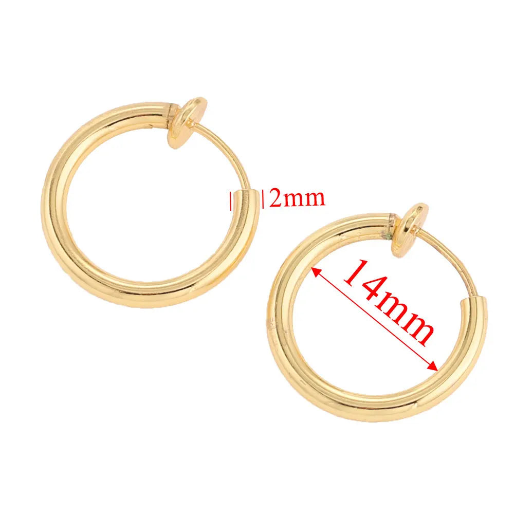 6pcs Stainless Steel Hoop Earrings Set | Hypoallergenic Korean Style Earrings for Wome close-up view