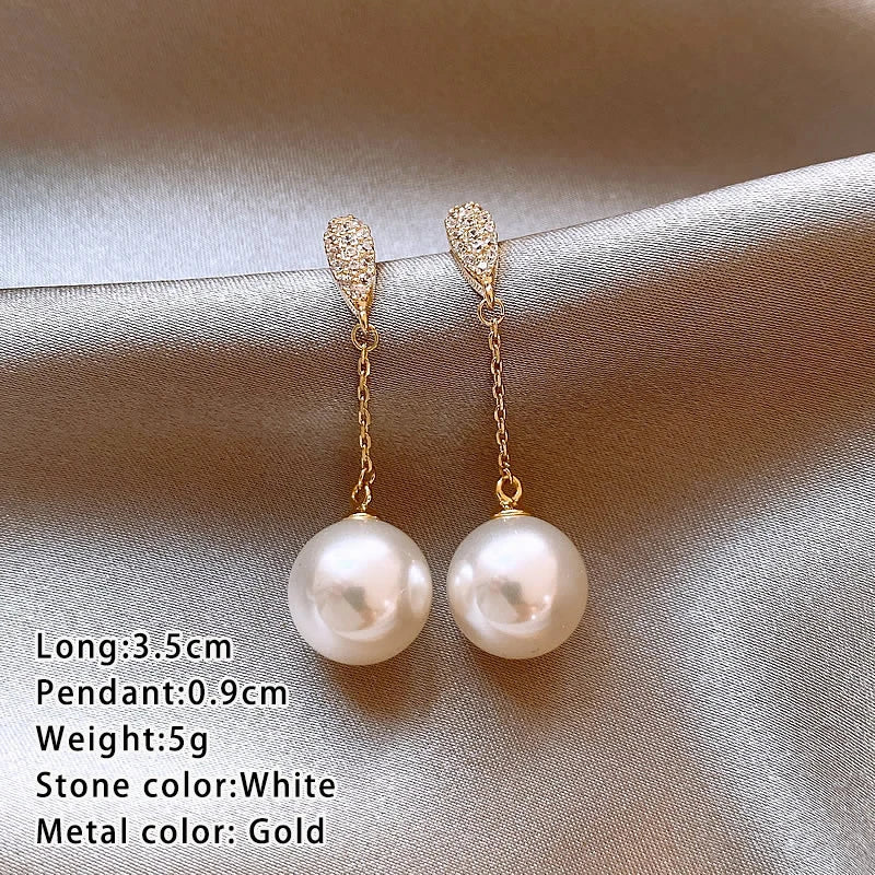 Elegant Drop Pearl Tassel Earrings | Fashion Jewelry for Women alternate view