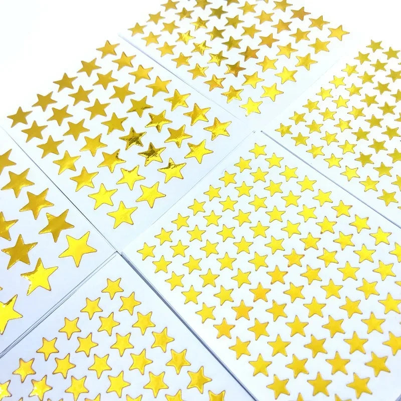 Gold Star Sticker Set for Teachers and Class Rewards | 10 Sheets of Five Pointed Star alternate view