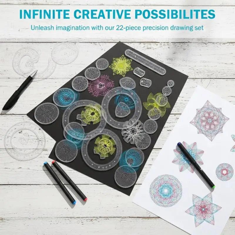 22 Pcs Drawing Toys Set Geometric Ruler Mathematical Roulette Drawing Tools Learnin additional angle