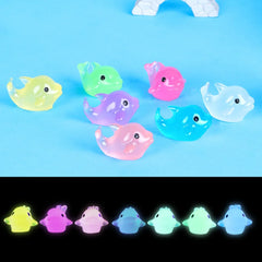 10PCS Mini Luminous Micro Landscape Dolphin Child Animal Table Decoration Miniature Ornament Figures