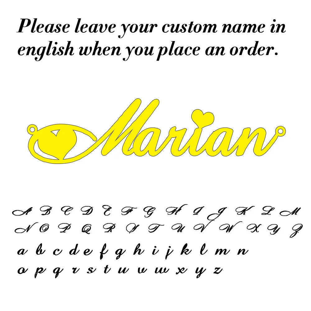 Custom Name Necklace for Women Personalised Cursive Letter Pendant Stainless Steel Jewel detail view