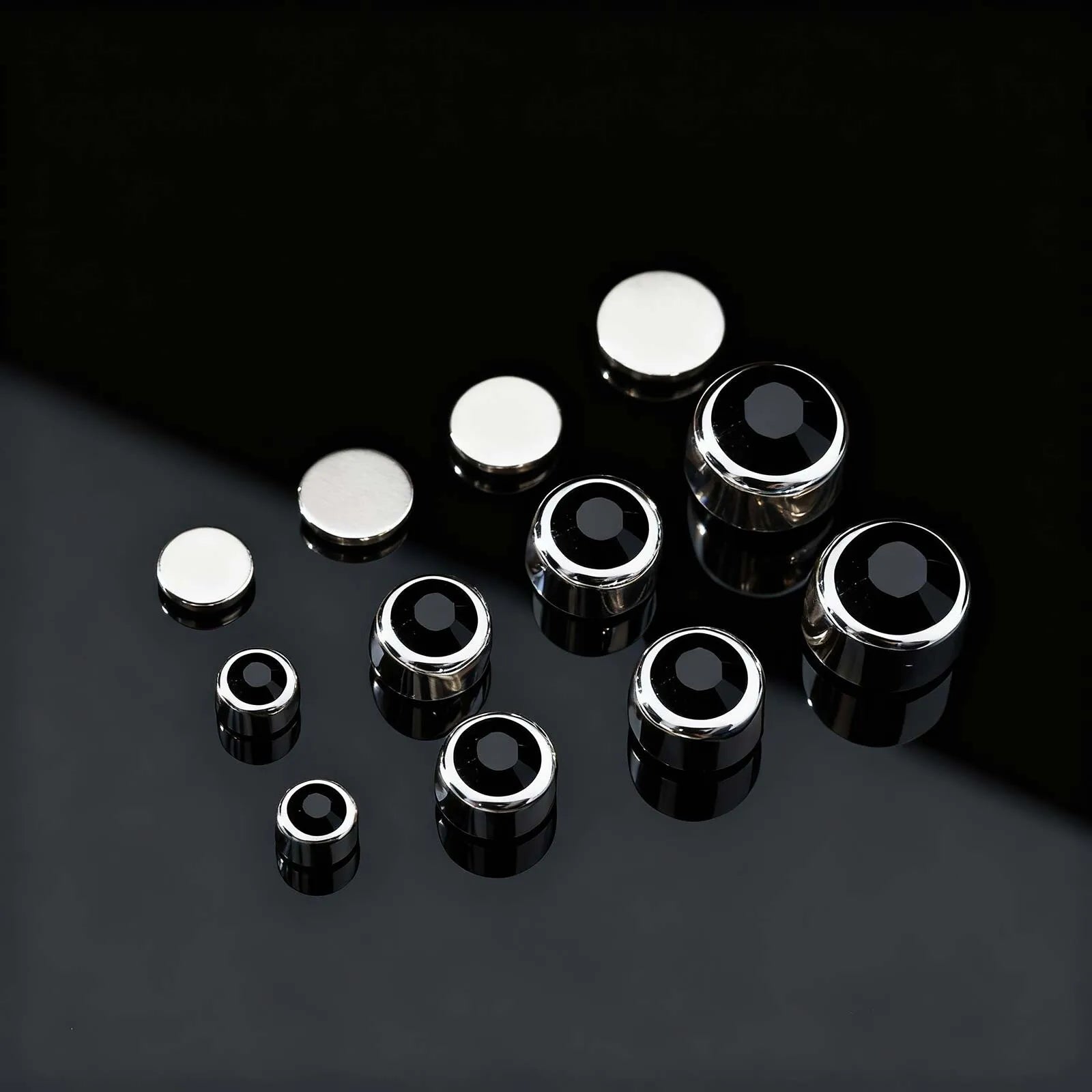 1 Pair Round Zircon Magnetic Ear Stud Clip Earrings for Men Women,Punk Round Zircon M alternate view