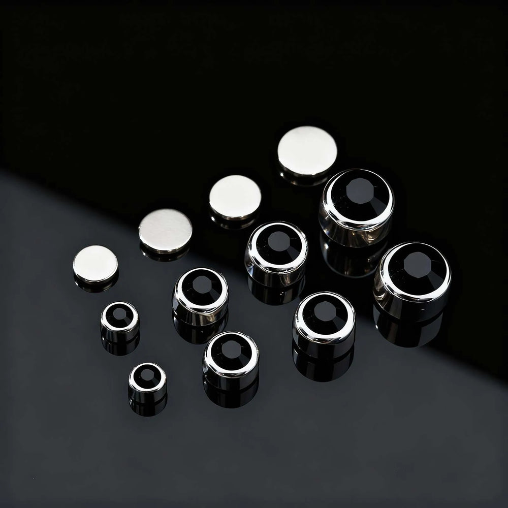 1 Pair Round Zircon Magnetic Ear Stud Clip Earrings for Men Women,Punk Round Zircon M alternate view