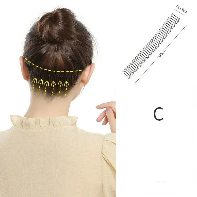 Invisible Broken Hair Hairpin Women Tiara Style Tools Roll Curve Needle Bangs Fixed Insert Comb Professional Styling Accessories