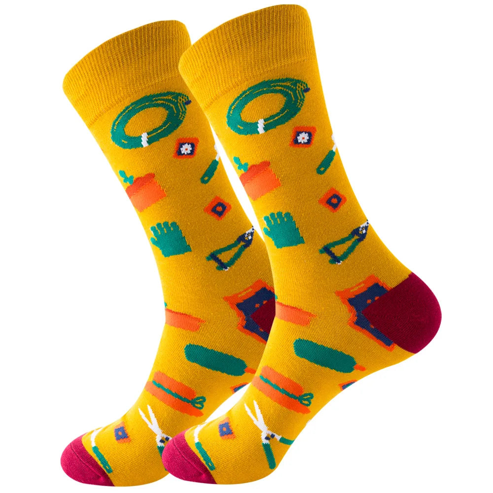 Sock Combed Cotton Funny Men's Big Size Crew Harajuku Hip Hop Thick Long Socks