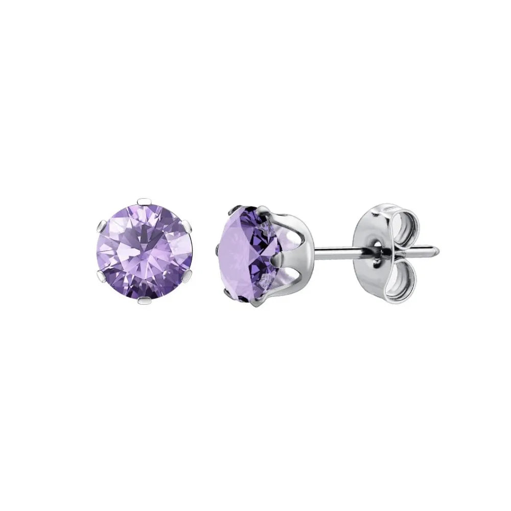 Surgical Steel Earrings Women's Earrings Hypoallergenic Earrings Set Men's Earrings 12 Colors CubicZirconia Studs Earrings