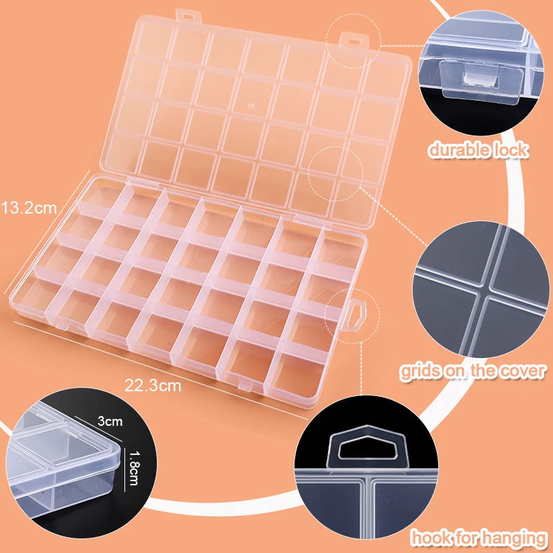 Jewelry Box Clear Plastic Organizer Box Empty Earring Storage Organizer Display Case for detail view