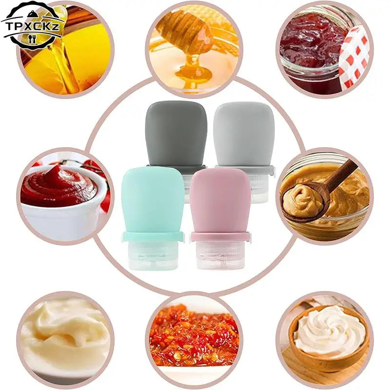 30ml Condiment Squeeze Bottle Silicone Salad Dressing Container Tomato Sauce Seasoning S detail view