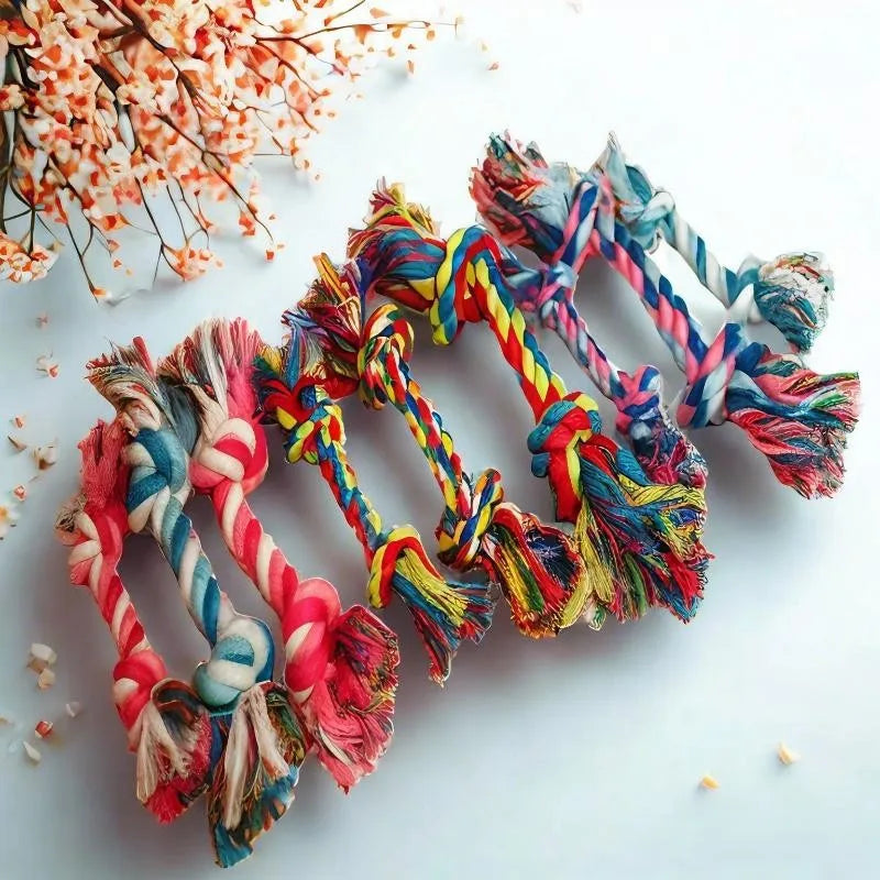 Small Dog Puppy Chew Toy - Bite-resistant Cotton Rope Knot Pet Molar for Relieving Stuff detail view