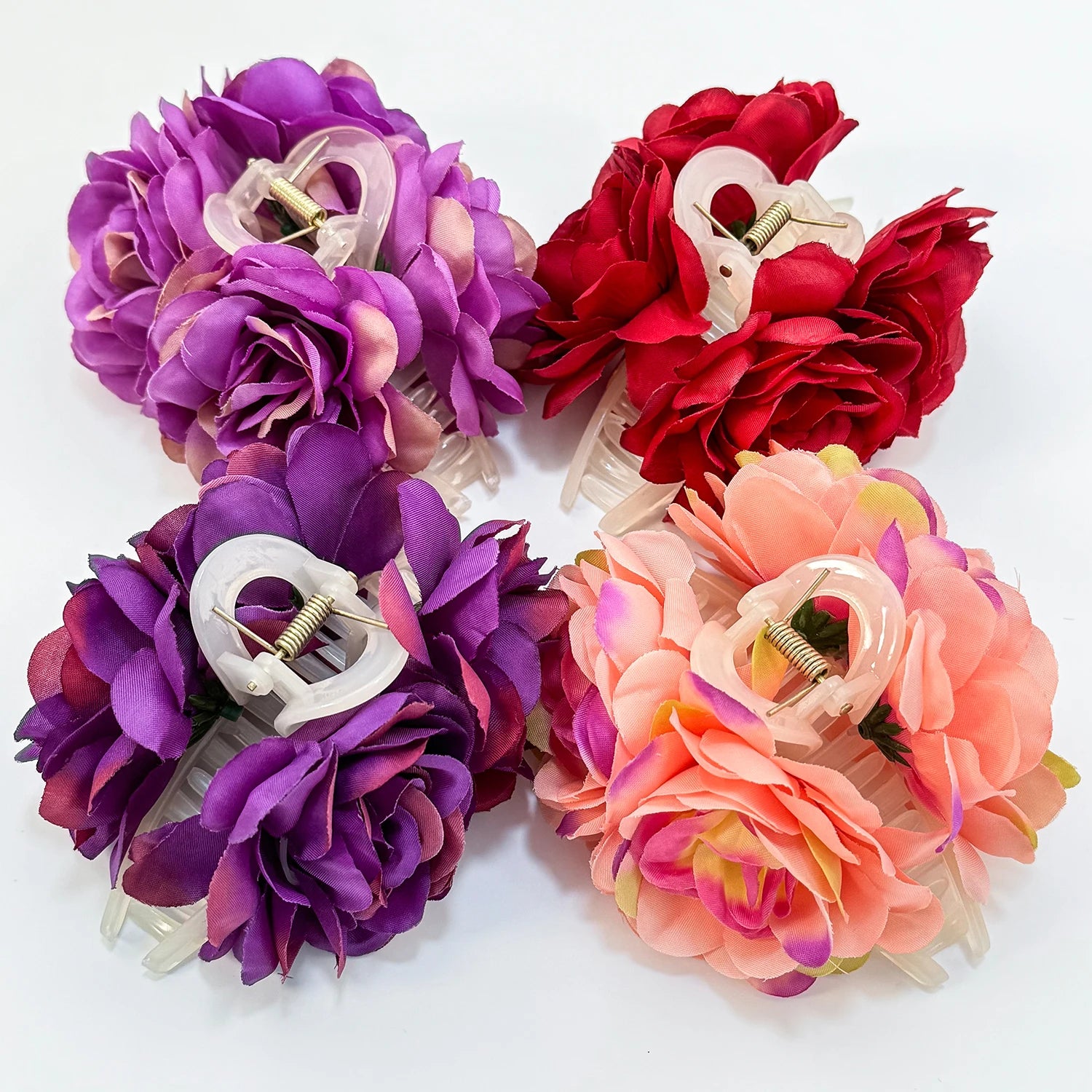 Women Girls Flower Hair Claw Clips Wedding Headdress For Bridal Bridesmaid Party Fl additional angle