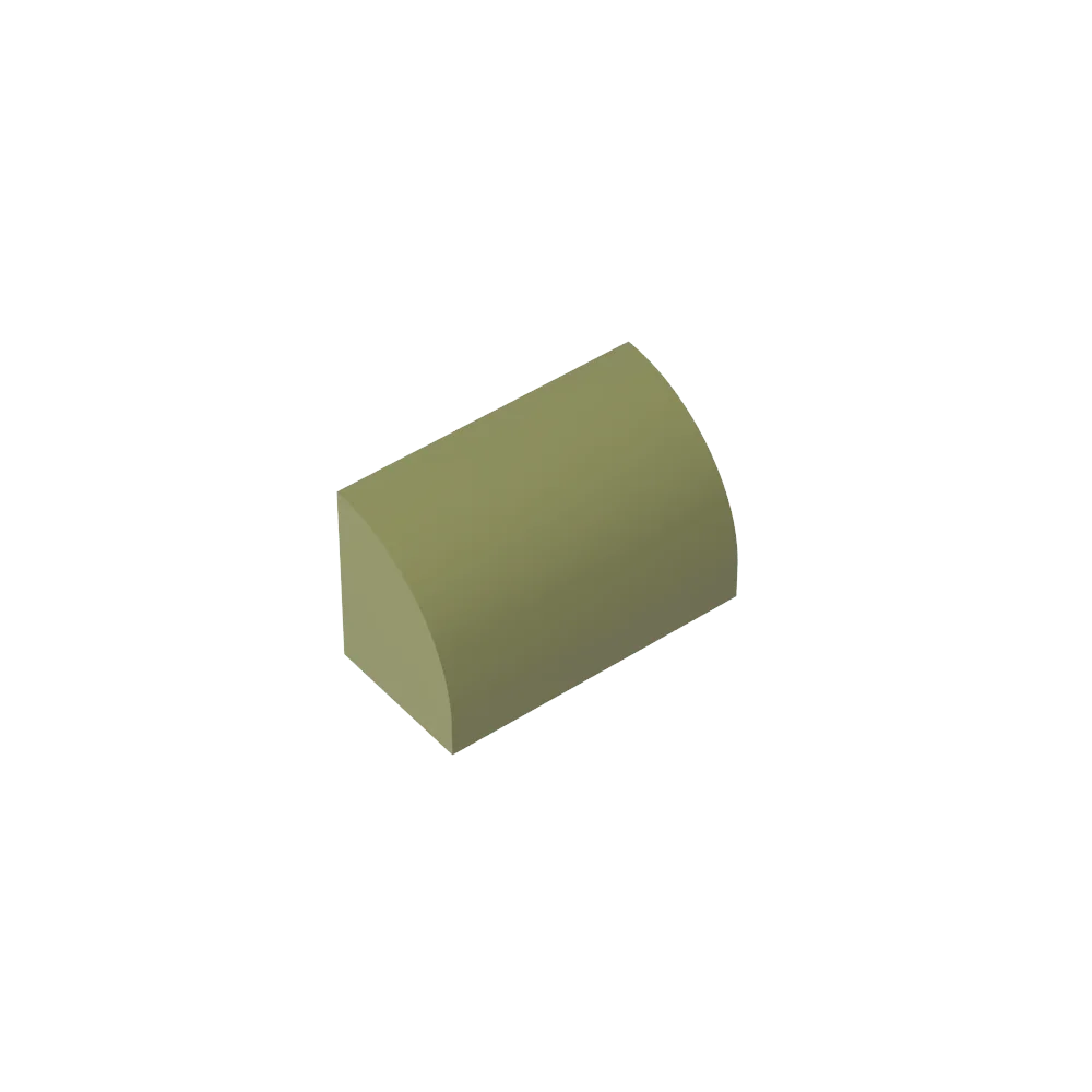 Gobricks GDS-M063 Curved Brick 1 x 2 x 1 No Studs | Compatible Building Block alternate view