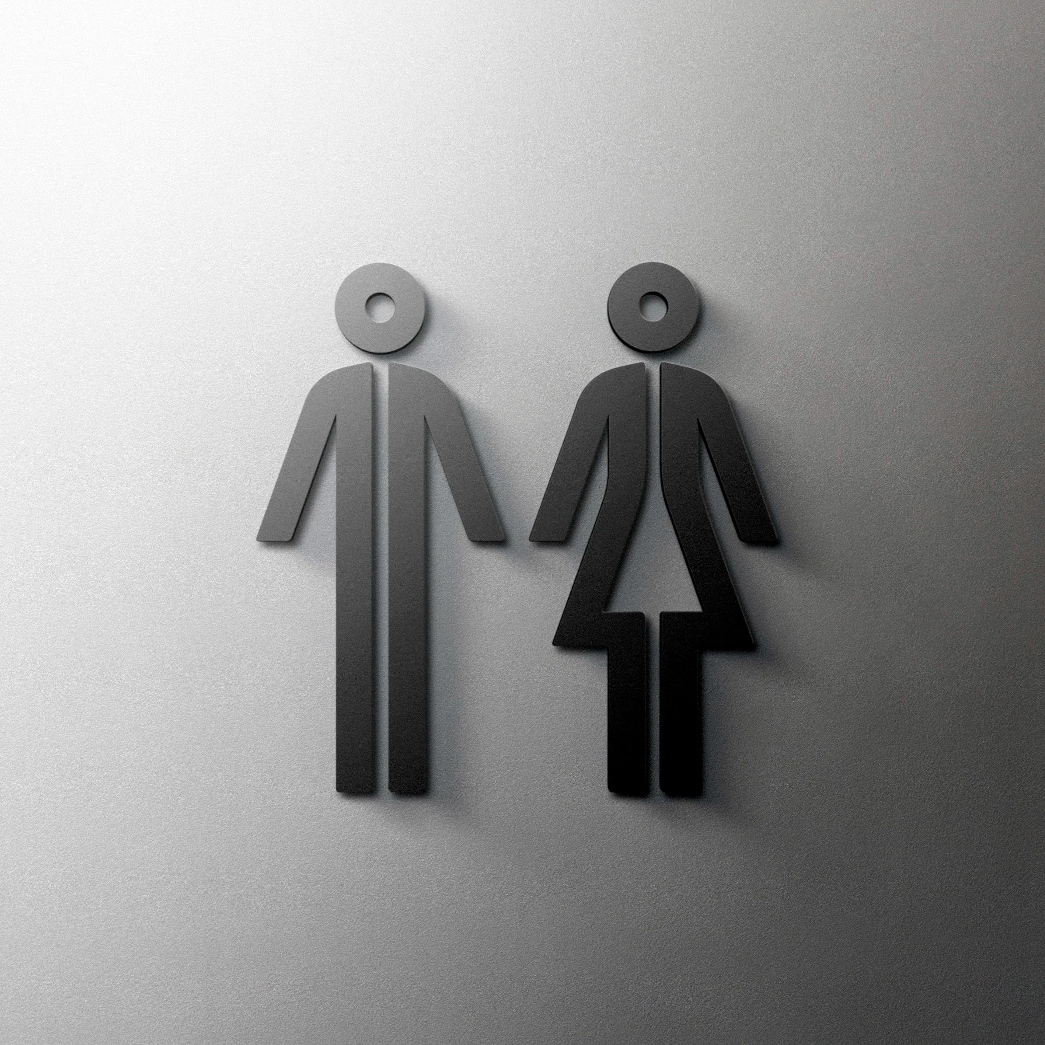 CIFBUY Acrylic 3D WC Toilet Door Sign Modern Self-Adhesive Salon Restaurant Hotel Mini close-up view