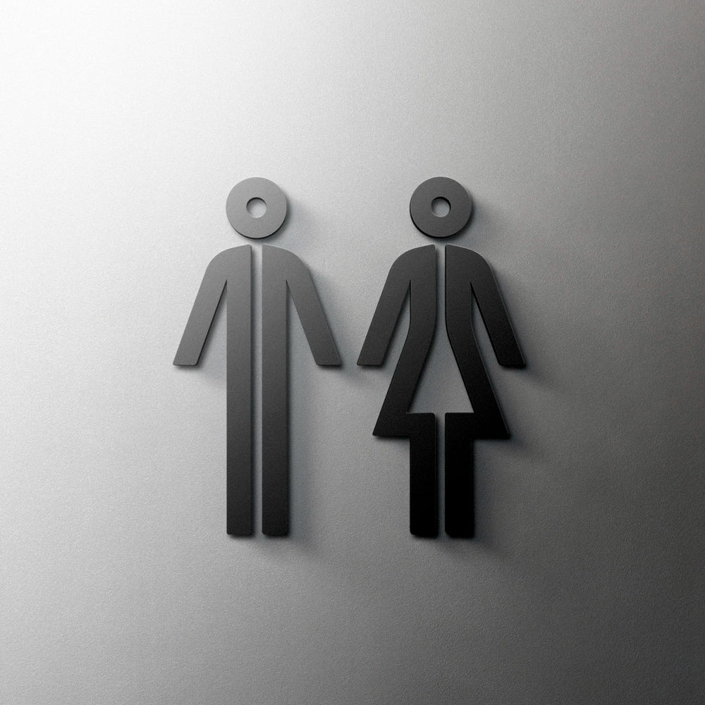 CIFBUY Acrylic 3D WC Toilet Door Sign Modern Self-Adhesive Salon Restaurant Hotel Mini close-up view