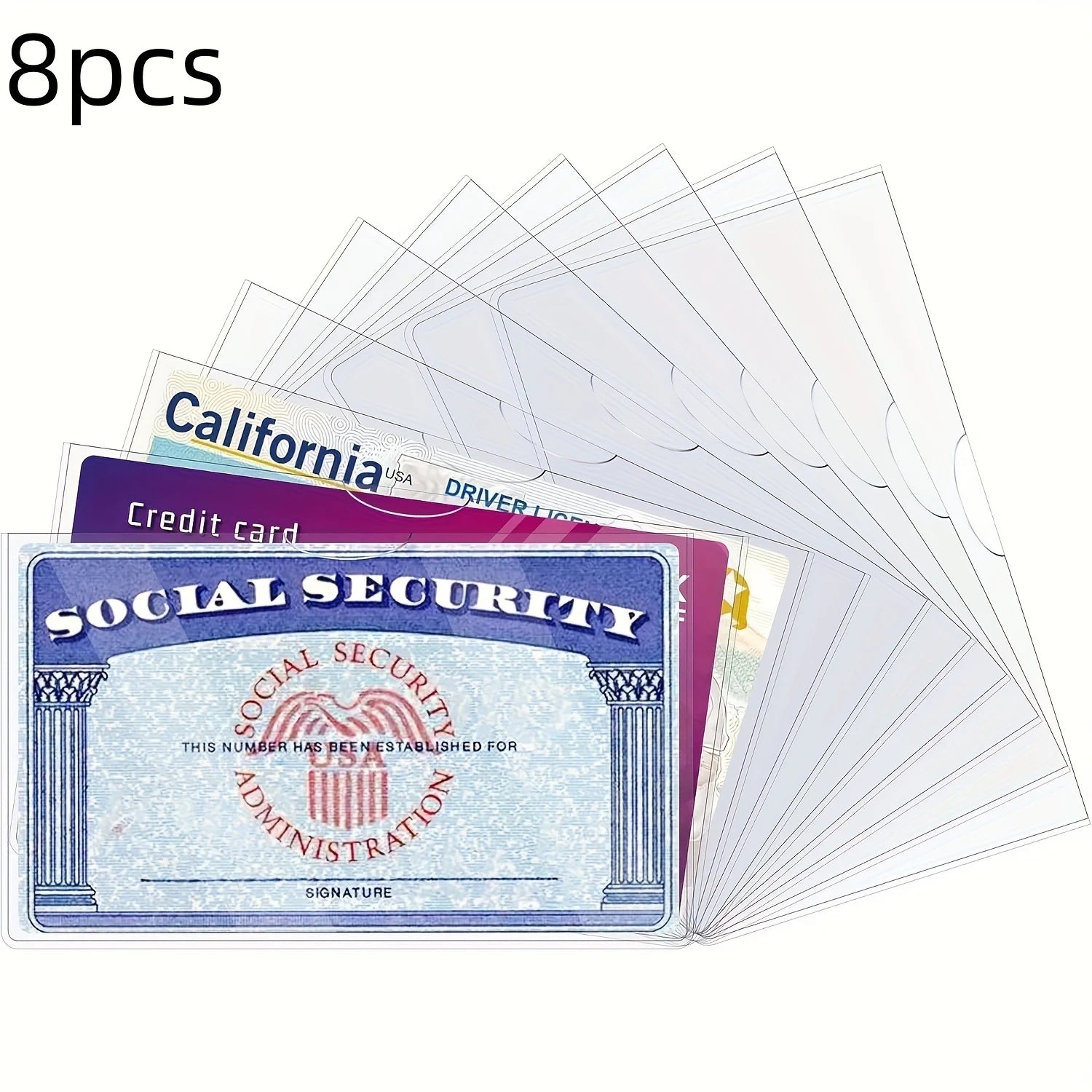 8 Pcs PVC Card Protective Cover | Secure Storage Solution for Credit Cards and ID additional angle