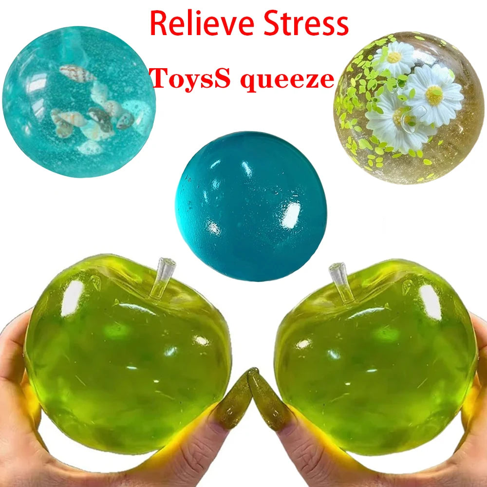 Green Apple Stress Ball | Squeeze Toy for ADHD Autism Slow Rebound Fidget Sensory Toy