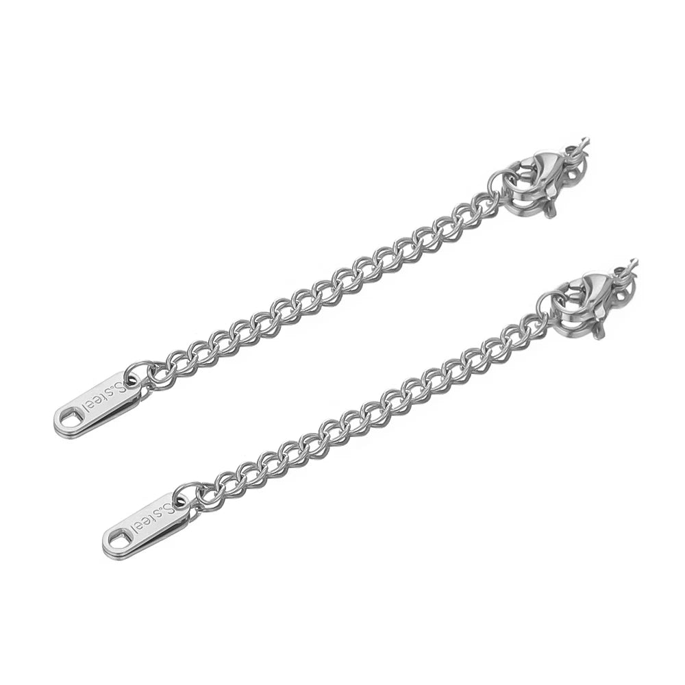 10pcs Stainless Steel Extension Chains with Lobster Clasps | DIY Jewelry Findings lifestyle view
