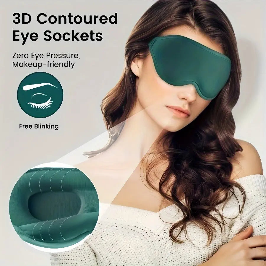 3D Contoured Sleep Mask for Adults and Kids | Light Blocking Eye Cover alternate view