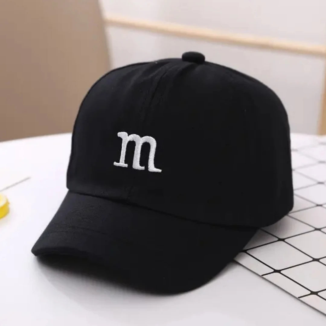 Kids Unisex Baseball Cap with M Letter Embroidery | Adjustable Cotton Sun Hat additional angle