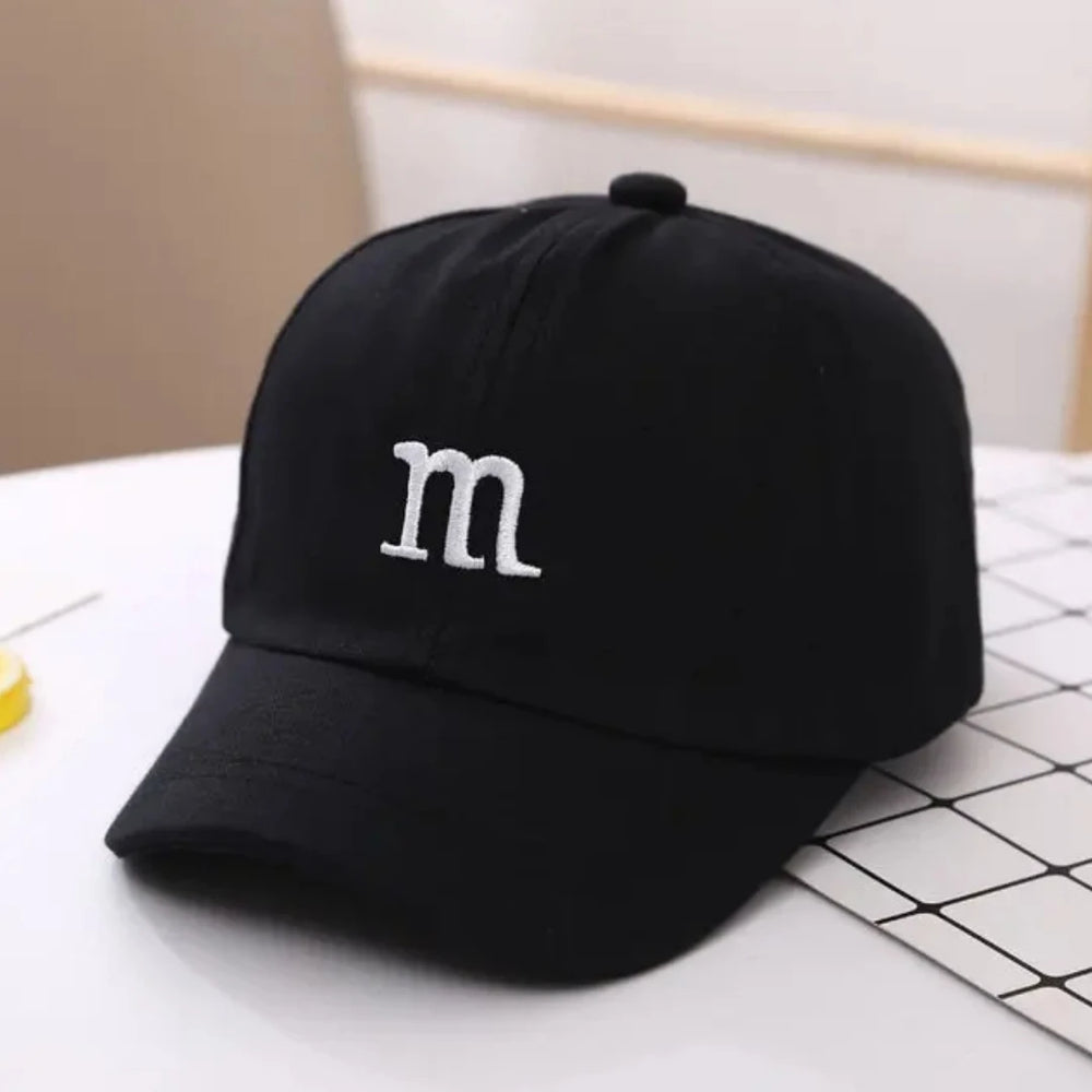 Kids Unisex Baseball Cap with M Letter Embroidery | Adjustable Cotton Sun Hat additional angle