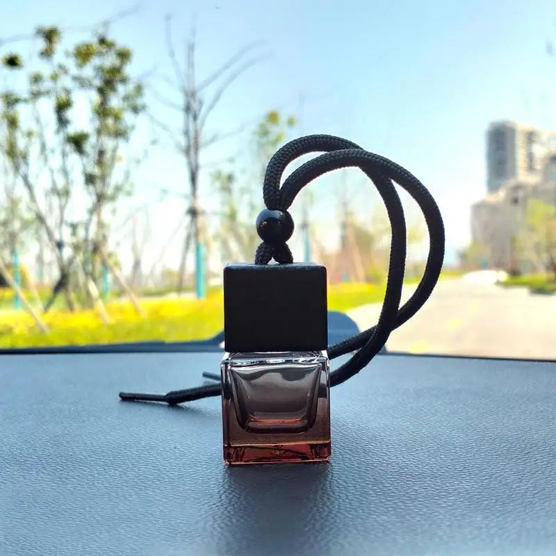 Square Glass Car Essential Oil Diffuser Pendant detail view