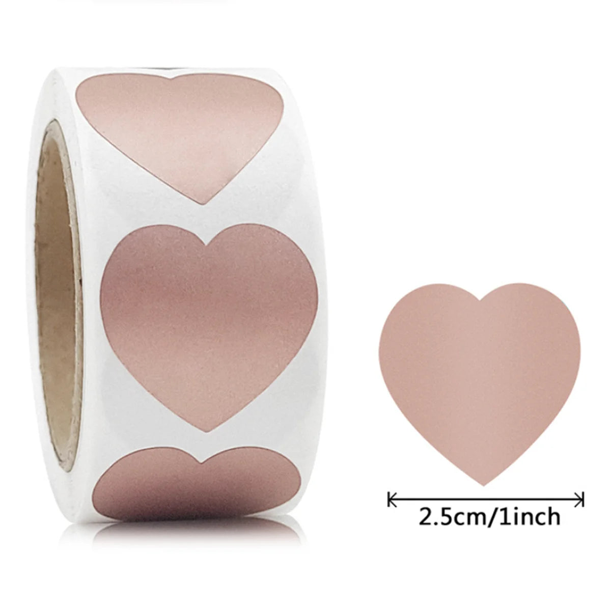 300 Pcs 1 Inch Heart Scratch Off Stickers | Lottery Ticket and DIY Game Labels detail view