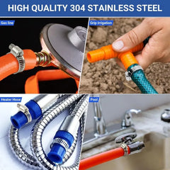 Adjustable Stainless Steel Screw Band Hose Clamps | Multi-Purpose Pipe Fasteners for Aut detail view