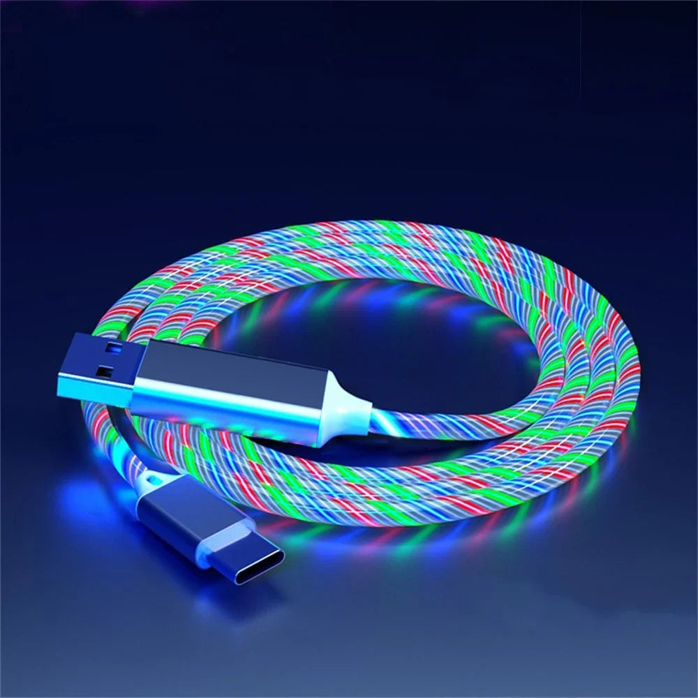 Glowing LED Light USB 3-in-1 cable Phone Fast Charging Charger Luminous alternate view