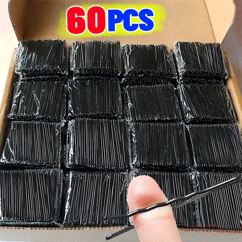 60/600pcs Black Hairpins for Women Hair Clip Lady Bobby Pins Invisible Wave Curly Bri lifestyle view