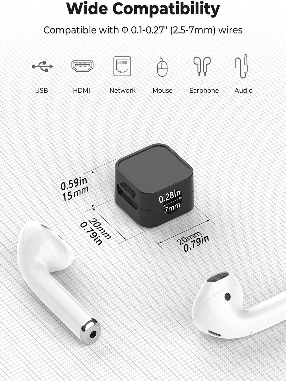 iLMH Non-magnetic Strong Cable Clips Adjustable Cord Holder, Adhesive Under Desk Mg additional angle