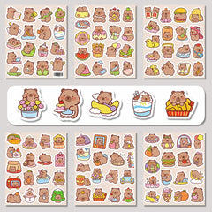 102Pcs Capibara Foldable Sticker Set | Cute Rodent Decor for Journal, Laptop and Gift Wr detail view