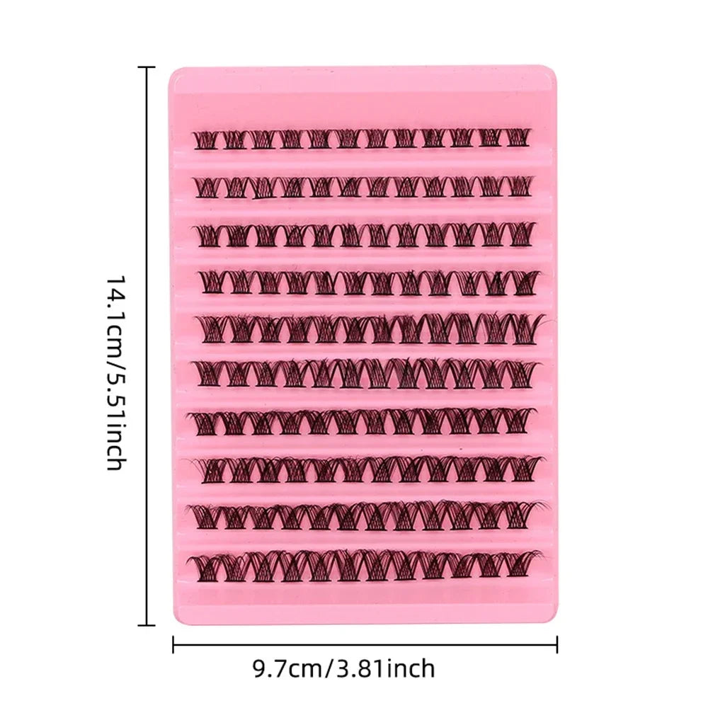 120pcs Natural Look Wispy D Curl Cluster Lashes | DIY Eyelash Extensions Kit close-up view