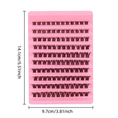 120pcs Natural Look Wispy D Curl Cluster Lashes | DIY Eyelash Extensions Kit close-up view