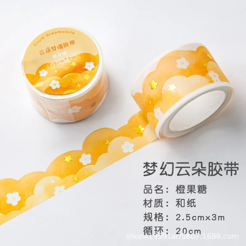 Kawaii Gradient Clouds Washi Tapes | DIY Scrapbooking and Journaling Stickers detail view