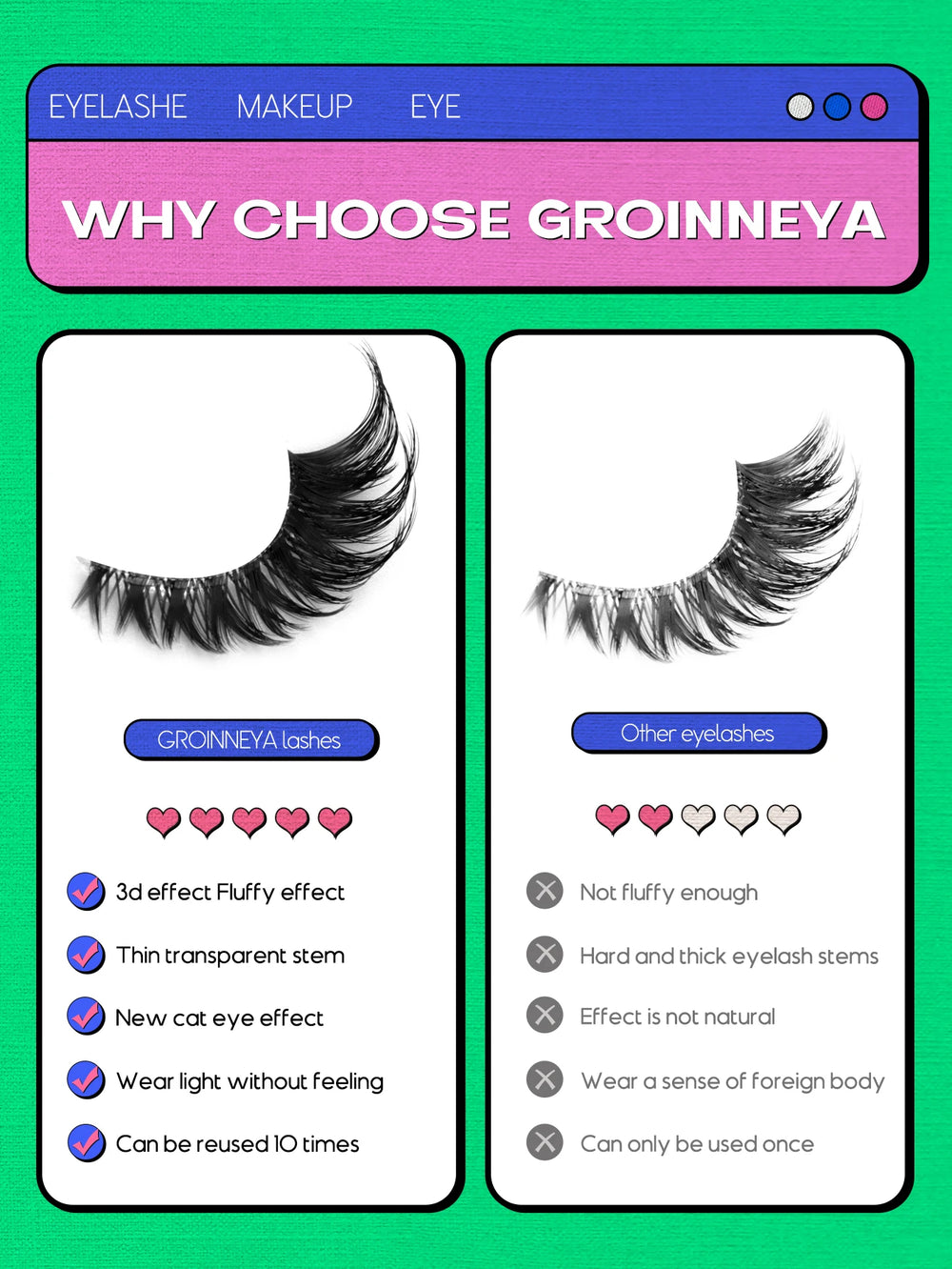 Faux Mink Eyelashes Clear Band Lashes Natural Look Wispy False Lashes Makeup lifestyle view